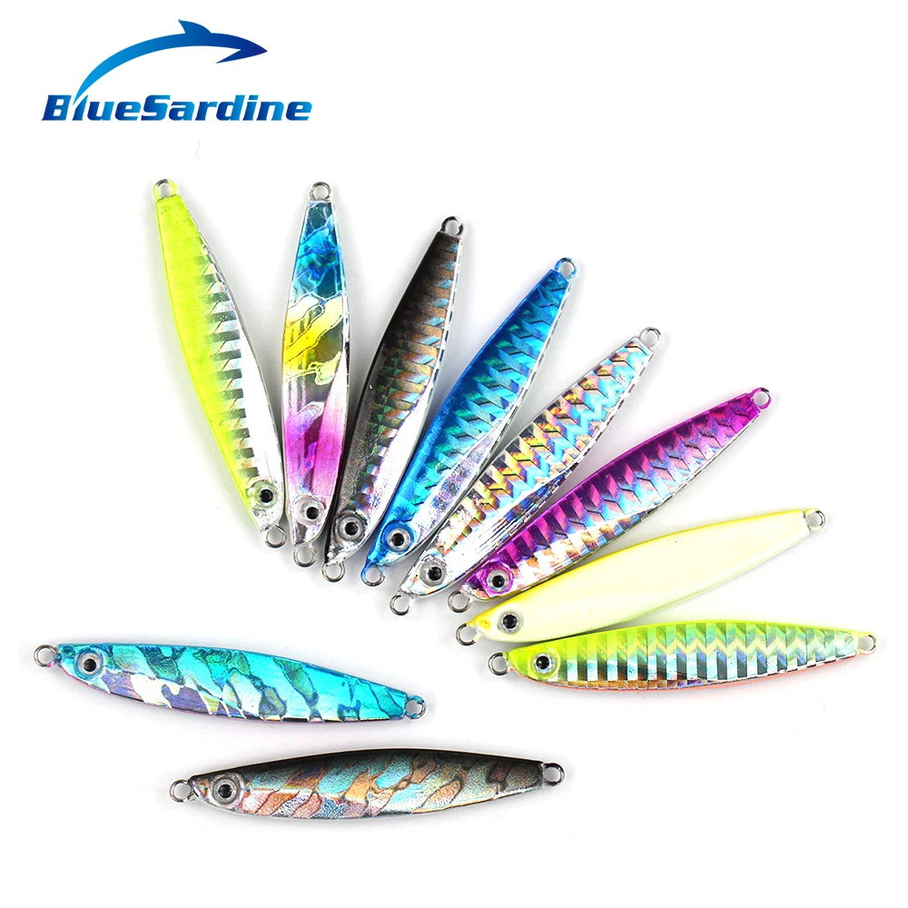 

BlueSardine 10PCS Metal Jig Fishing Lures Hard Bait Jigging Lure Pesca 14G 6CM