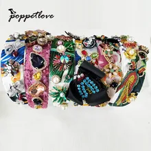 Диадемы и короны лентой барокко Стиль хрустальные бусины сладкий свадебные аксессуары для волос для невесты Обручение ювелирные изделия розовый