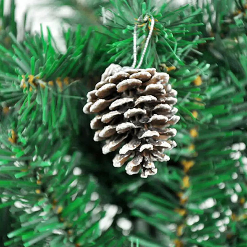 9pcs Christmas Tree Hanging Balls Pine Cones Pinecone Xmas New Year Holiday Party Decoration Ornament For Home Parties Supplies