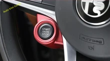 

Lapetus Interior Refit Car Engine Start Stop Switch Button Decorative Cover Trim / Red / Matte For Alfa Romeo Giulia 2016 - 2020