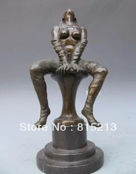 

bi00220 Signed Bust Nude Woman Beauty Pure Bronze & Marble Statue