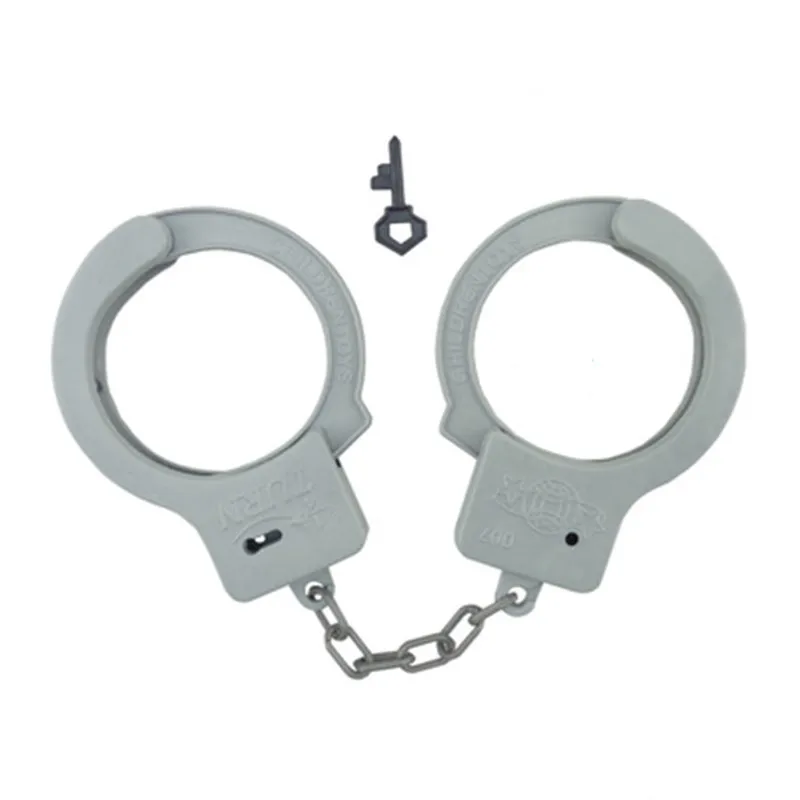 Pretend Play Police Toy Plastic HandCuffs With Keys Police Role Cosplay Tools Funny Toy For