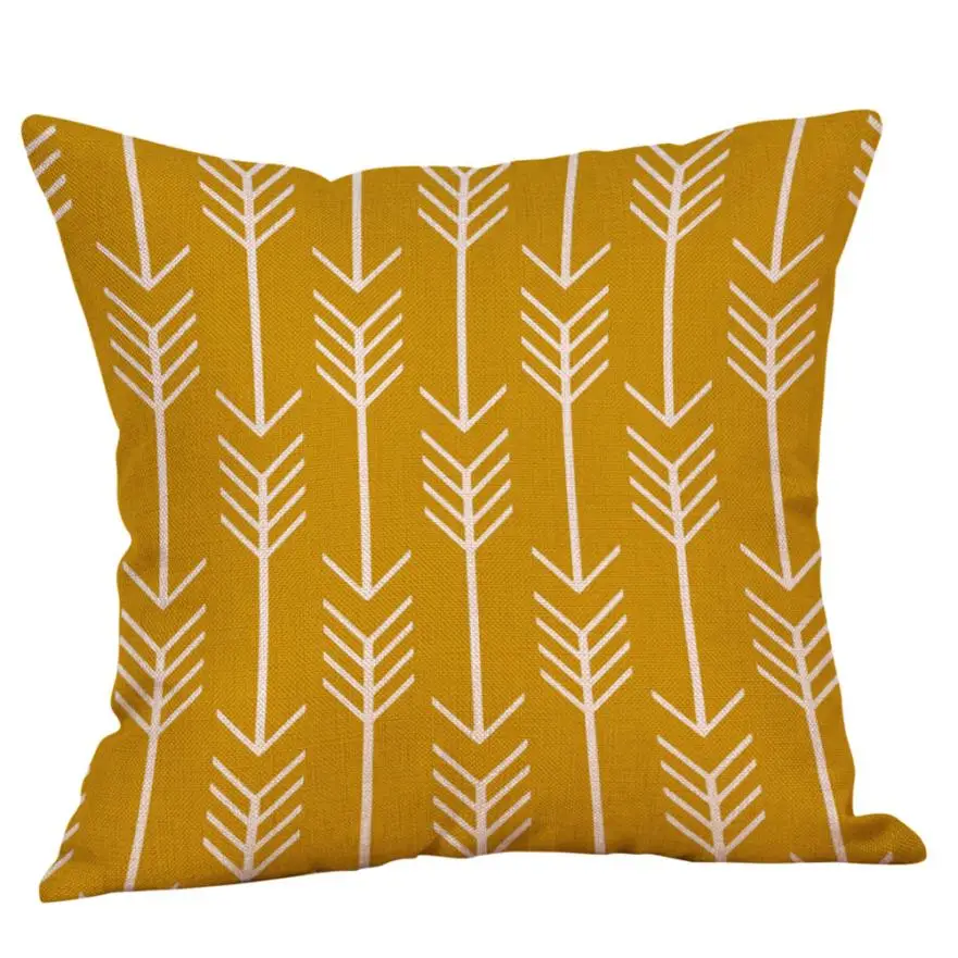 Горчичный чехол для подушки Желтый геометрический осенний хлопковый льняной чехол для подушки декоративный чехол для подушки 45*45 желтый#40 - Цвет: H