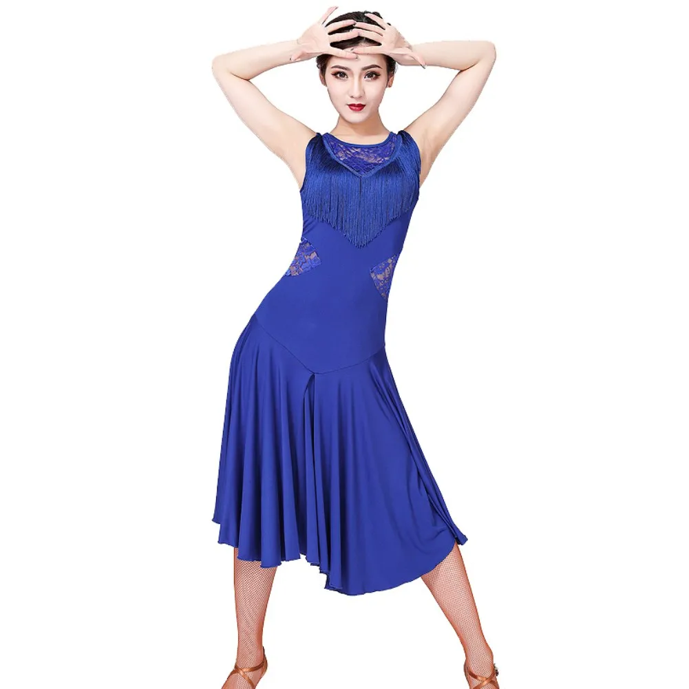 Новинка, современное бальное латинское платье для танцев Танго, Одежда для танцев, черная одежда для сцены - Цвет: DL