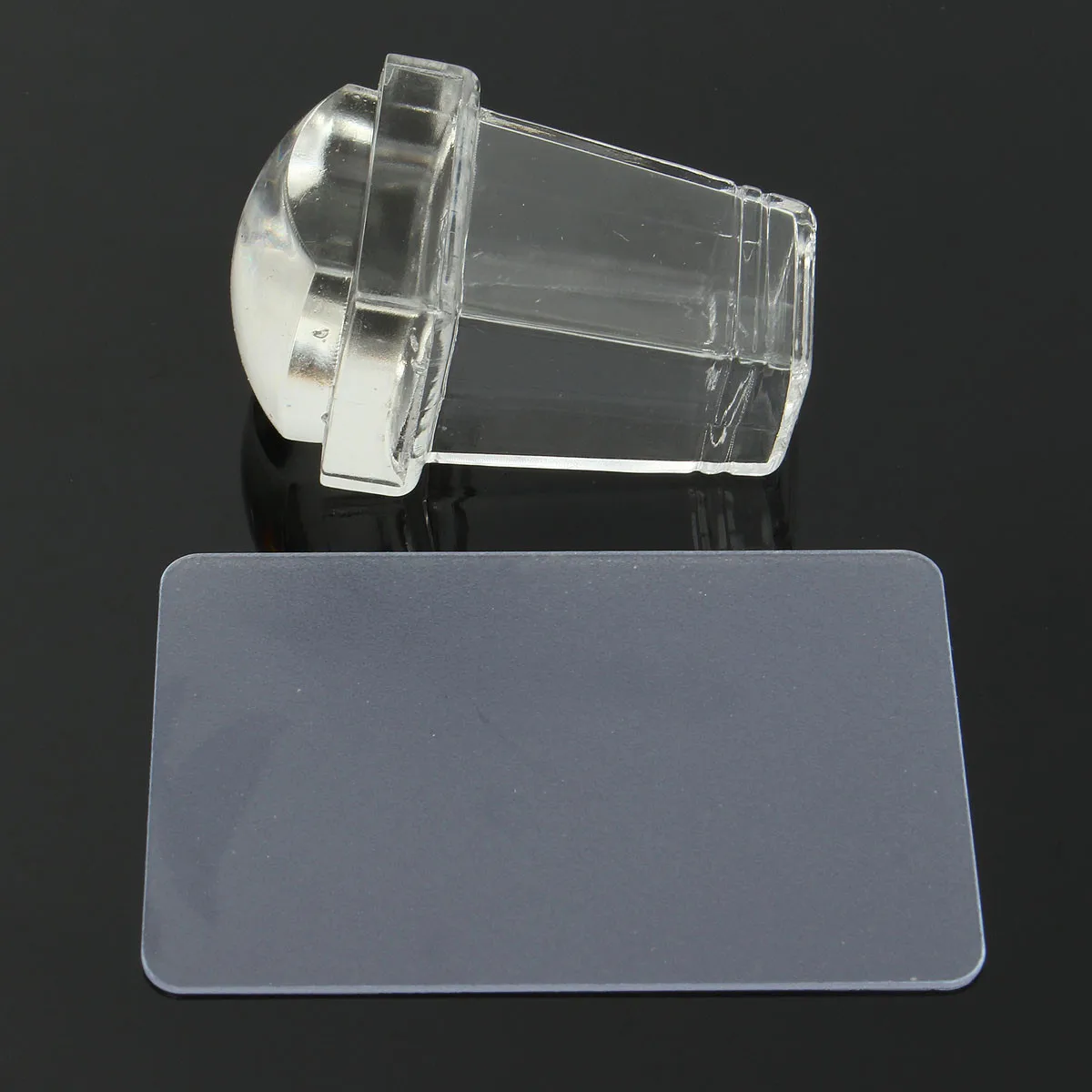 2 шт/комплект 3 см Прозрачные Зефир мягкий гелевый силиконовый голова штамп-инструмент для дизайна ногтей+ скребок новое покрытие для маникюра Инструменты для стемпинга TGF456