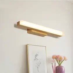 Современный светодиодный настенный светильник Скандинавское/японское зеркало для ванной комнаты Деревянные Настенные Бра настенное