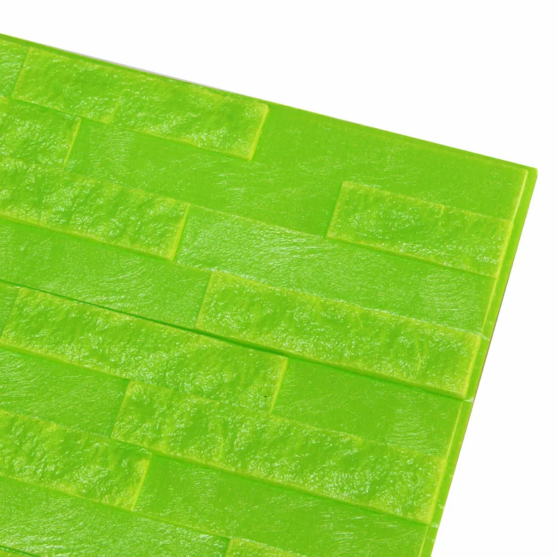 DIY самоклеющиеся 3D наклейки на кирпичную стену Декор для гостиной пенопластовое водонепроницаемое покрытие для стен обои для телевизора фон для детской комнаты - Цвет: Зеленый