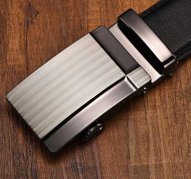 

New Style Mens Belt Cowhide Genuine Leather Belts For Men Luxury Automatic Buckle Belts Brown Black Cinturones Hombre Bb23