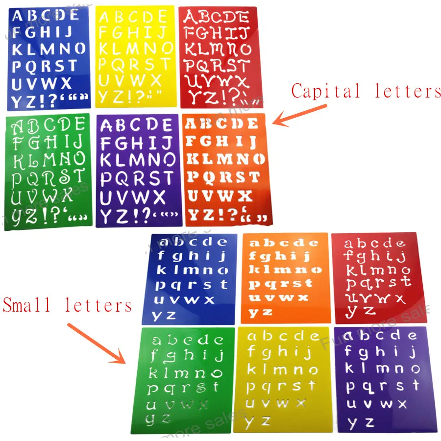 6pc Stencils Kids Small Capitall Alphabet Letter Drawing Templates Children Educational Hot Toys Plastic Painting Board277x215mm Stencils Kids Toys Paintingskids Stencil Aliexpress