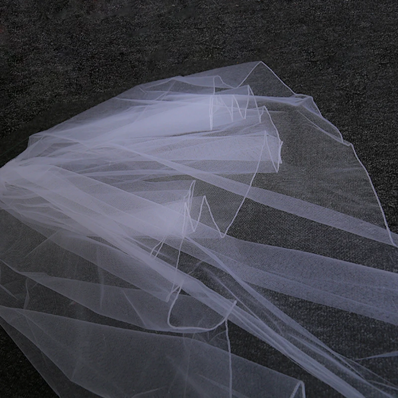 Свадебные Простые Тюль белого цвета слоновой кости двухслойные Свадебные вуали ленты дешевые аксессуары для невесты 75 см короткая женская вуаль с расческой кружева