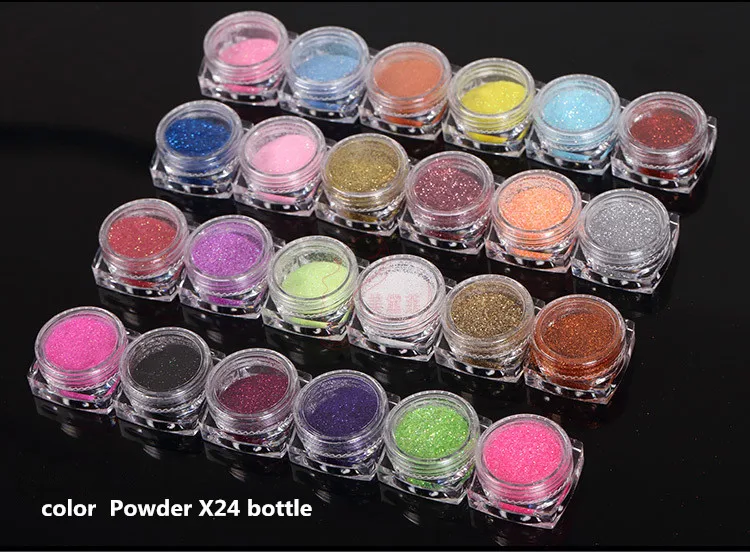 

1 Set Shimmer Glitter 24 Colors Powder Henna Tattoo Kit Temporary Beauty Art Makeup Stencil Brush Glue Diamond Farbe Body Paint
