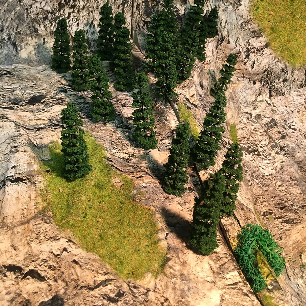 20pcs 9CM Model Railway Pine Miniature Model Plastic Trees For HO Train Railroad Landscape Scenery Layout 6