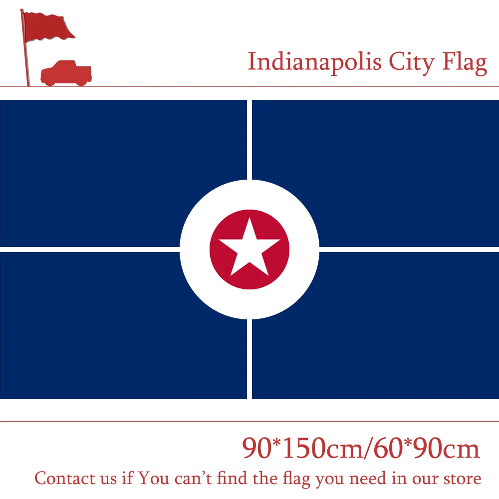 

90*150cm 60*90cm US Indianapolis City Flag The capital of Indiana 3x5ft Custom High-quality Banners For Home decoration