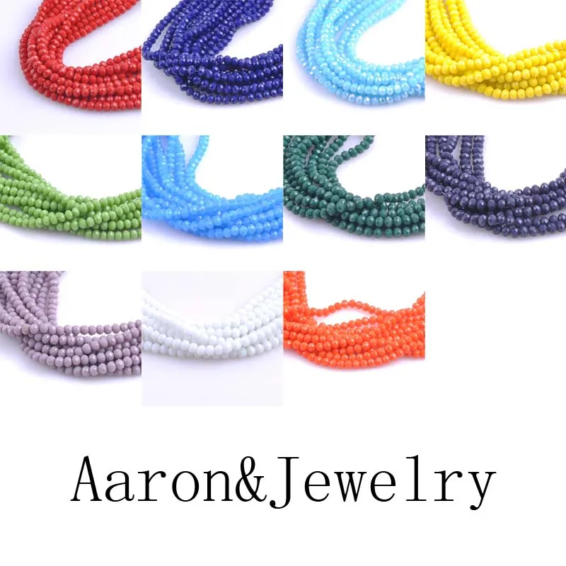 

2mm (About 400Pcs) Rondelle Faceted Crystal Glass Loose Spacer Beads TRS0125-2