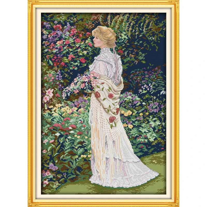 

Joy Sunday Floral aromas Chinese cross stitch kits Ecological cotton stamped printed 14CT 11CT DIY wedding decoration for home