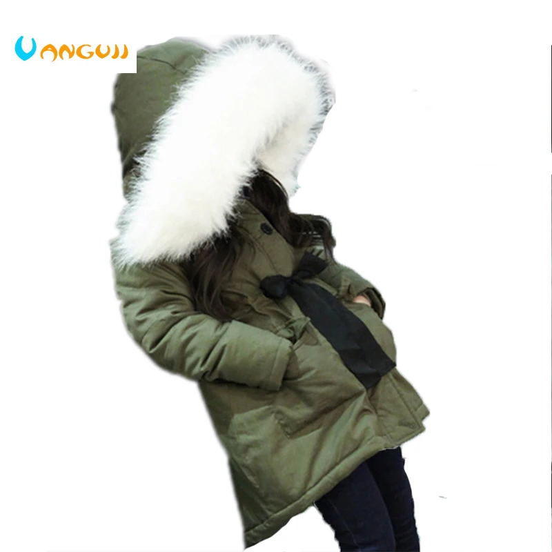Корейские Брендовые куртки для девочек детское пальто с воротником из искусственного меха зимняя верхняя одежда для детей возрастом от 3 до 11 лет, 1 неделя, низкая цена