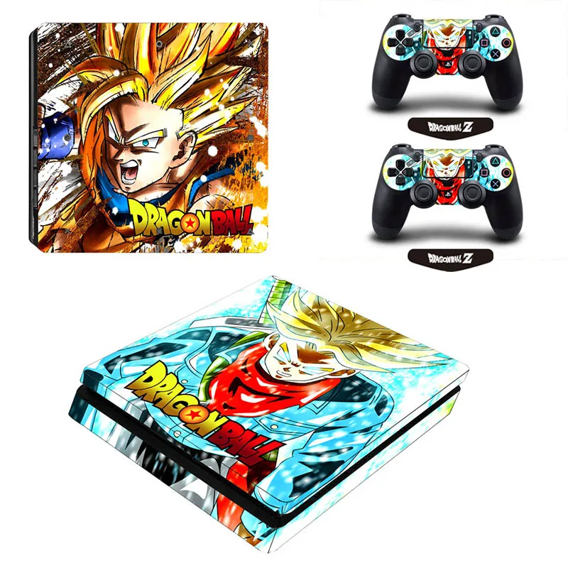 ARRKEO Dragon Ball Son Goku& Torankus Защитная Наклейка Обложка Наклейка для playstation 4 PS4 тонкая консоль и 2 шт. контроллеры - Color: Black