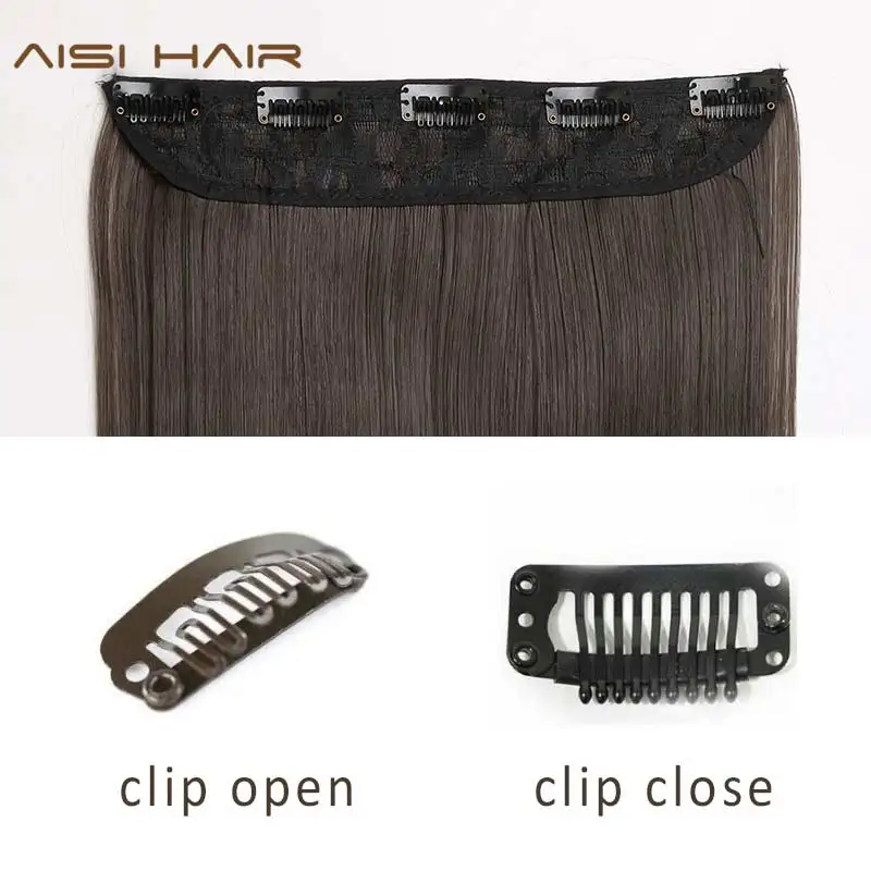 AISI HAIR 5 clips/piece Natural Silkystraight Hair Extention 24\