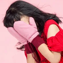 Telotuny/Детские хлопковые и вязаные милые плотные теплые зимние теплые перчатки для мальчиков и девочек 24 октября