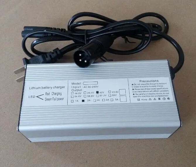 

aluminum shell charger DC 42V2A3A power adapter for Ternary/manganese lithium battery of electric bike scooter tricycle RATE 36V