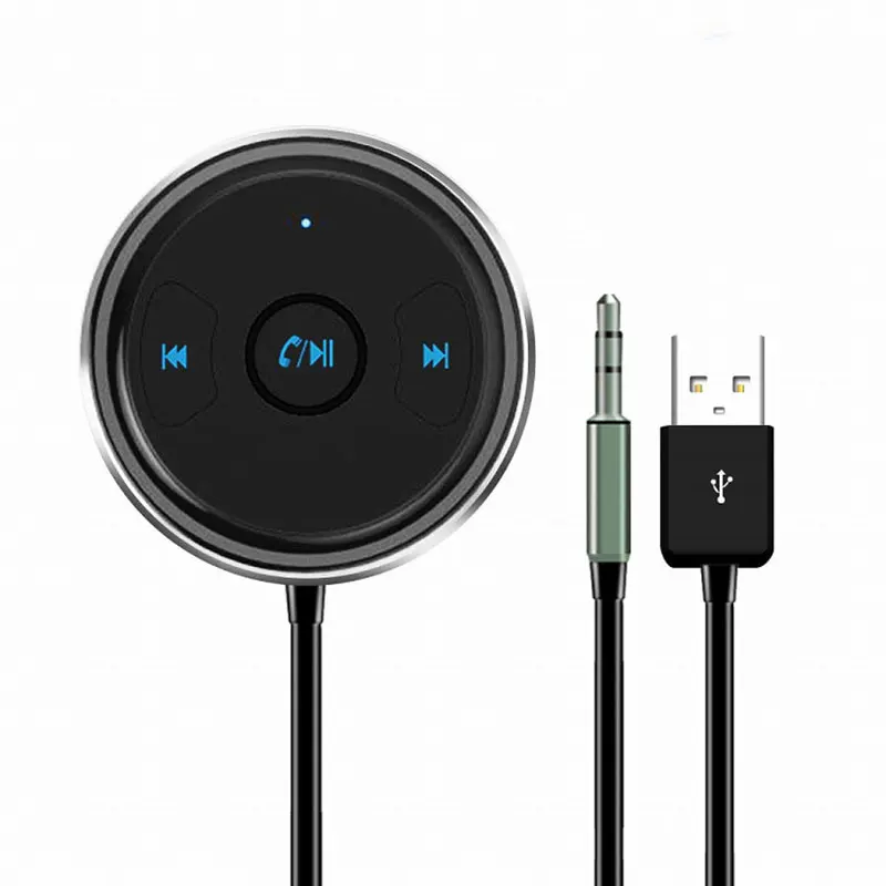 

ENKLOV In-line Car Wireless Bluetooth Audio Adapter 4.1 Bluetooth Car Kit Stereo AUX Interface Mobile Music Receiver Silver