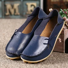 2016 Moccasins Women’s Soft Leisure Flats Female Driving Shoes Loafers Mother Casual Shoes Fashion Woman Genuine Leather Shoes