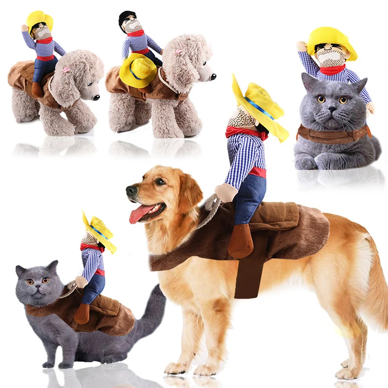 

HEYPET Dog Costumes Pet Clothes Novelty Halloween Cowboy Dressing up Jacket Coats for Dogs Funny French Bulldog Chihuahua Pug