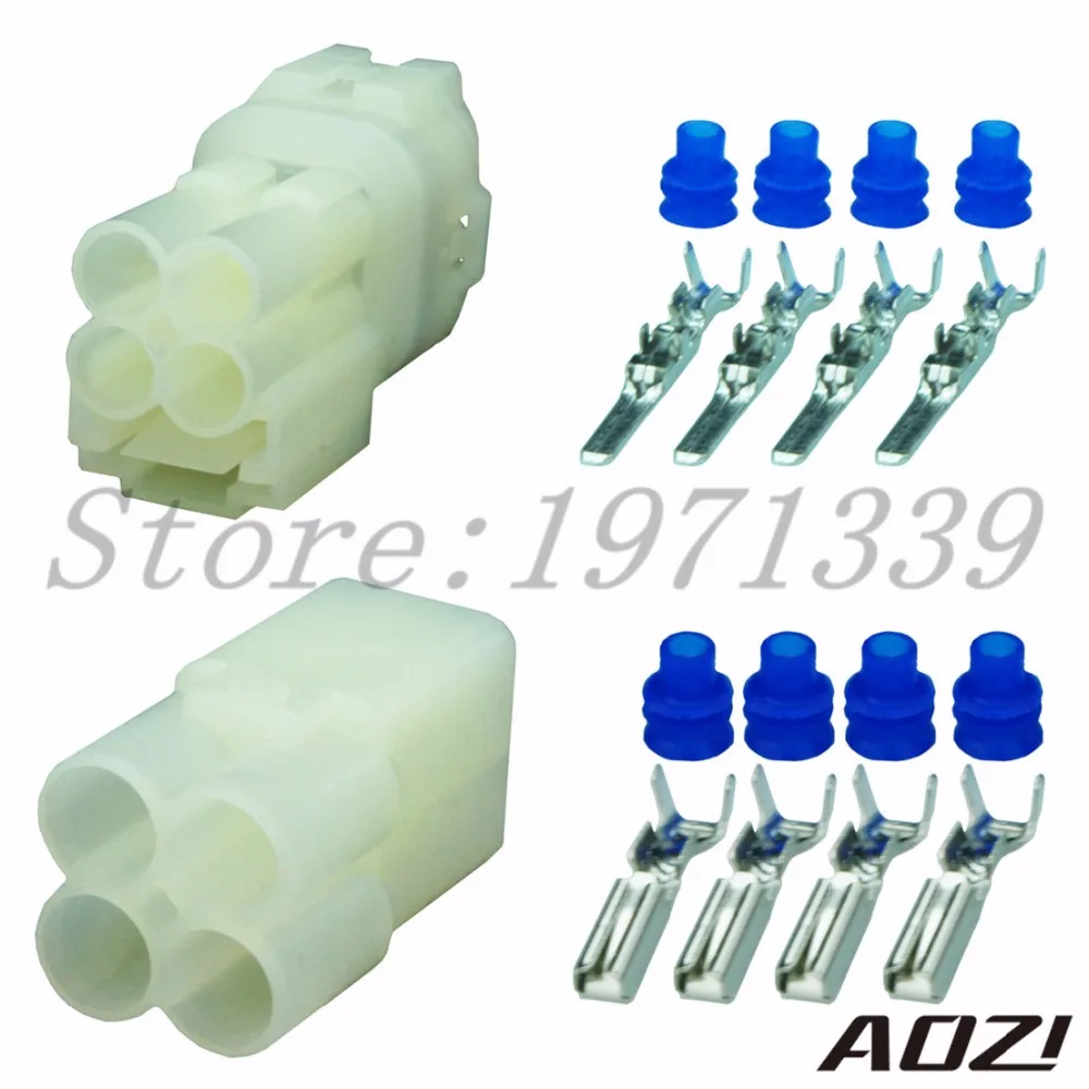 10sets 4pins 2.2mm Series Closed End Wire Connectors 6180 4181 Plastic Connector Male Connector