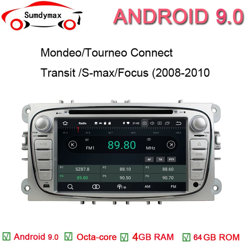 Excellent Octa core 4G 64G android 9.0 fit for ford Mondeo Tourneo Connect Transit Connect S-max Car Multimedia Player with gps map 0 Excellent Octa core 4G 64G android 9.0 fit for ford Mondeo Tourneo Connect Transit Connect S-max Car Multimedia Player with gps map 0