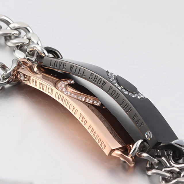 Phenovo 2 Pieces 316l Stainless Steel His Hers Gift Heart Matching Phenovo 2 Pieces 316l Stainless Steel His Hers Gift Heart Matching Bracelet Bangle Valentine S Gifts