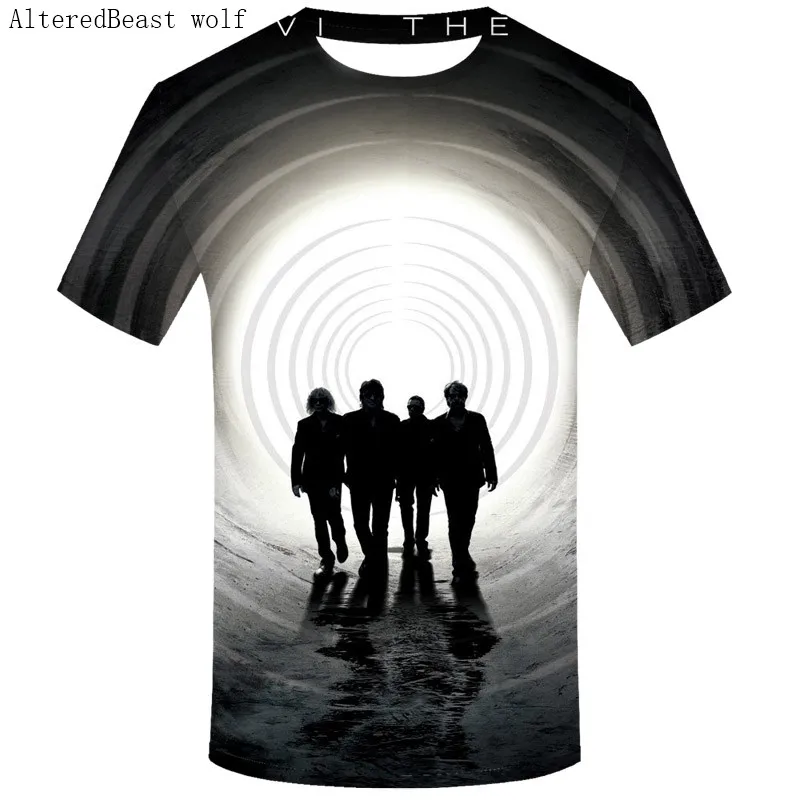 Bon Jovi футболка круг Бон футболка мужская с коротким рукавом для мужчин футболки размер Топ панк рок футболка - Цвет: DMY716