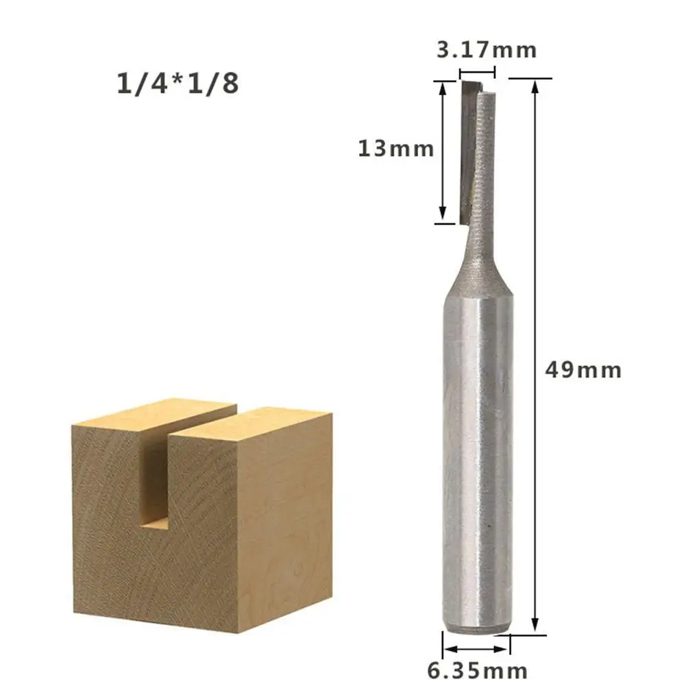 1 шт. 1/" хвостовик прямой для обработки дерева маршрутизатор битовый Карбид Один и двойной край деревообрабатывающий резак фрезы - Длина режущей кромки: A