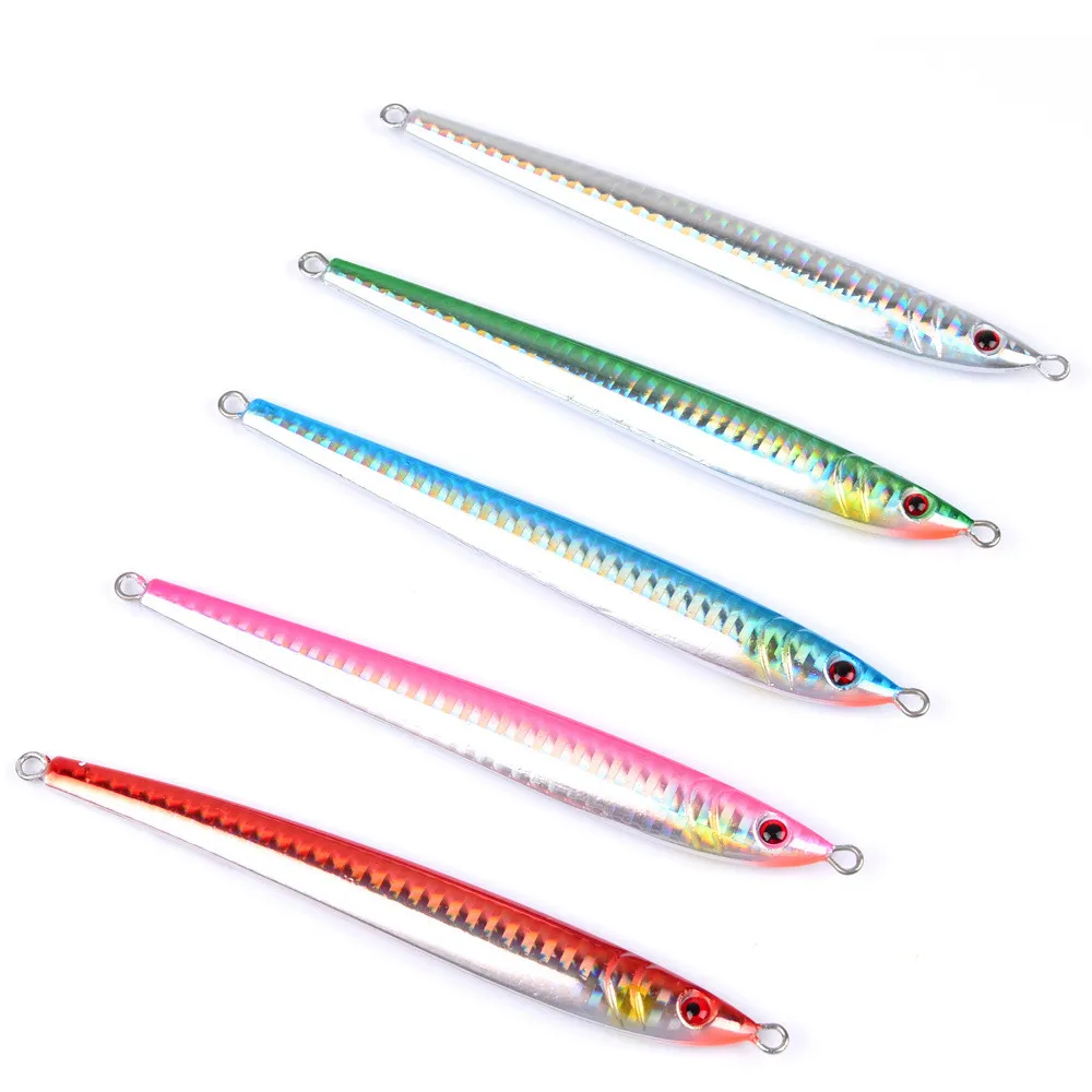

5 Color Fishing Lure Metal Jigging Blanks 12cm 60g Carp Fishing Lead Tapered Shape Hard Fishing Baits Artificial Laser Lead Fish