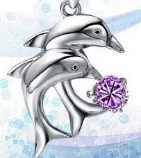 Корейская мода нежная подвеска с изображением дельфина ожерелье смешанного цвета