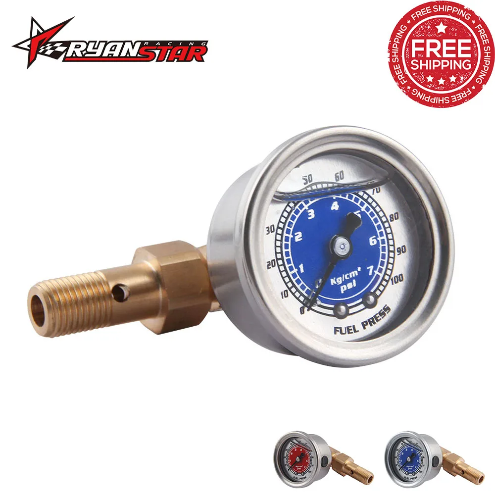 Free Shipping FUEL PRESSURE LIQUID FILL GAUGE KIT for honda civic