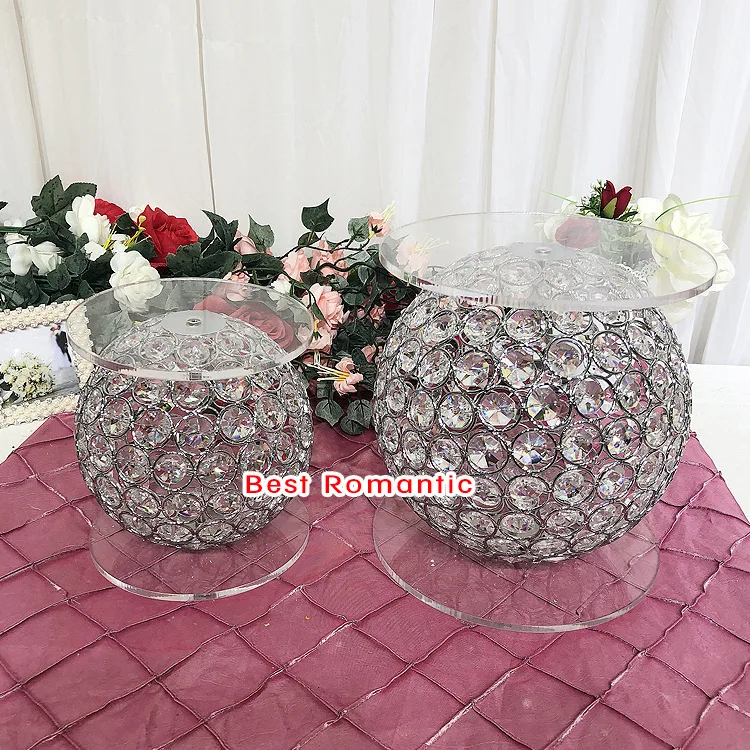 

2020 new style crystal ball acrylic cake stand dessert table metal cake decoration ornaments
