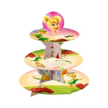 

1set 3-tier Flying Elf Fairy Tinkerbell Cake Stand Baby Shower Party Supplies Kids Birthday Cupcake Hold Kids Birthday Party Dec