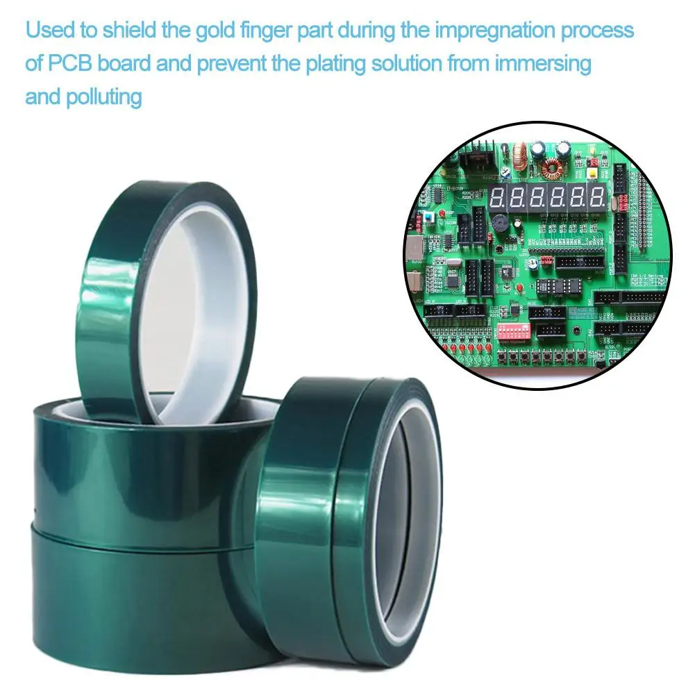 

Car Green Tape High Temperature Resistant PET Adhesive Paper Spray Paint Seamless Plating Circuit Board Shielding Insulation