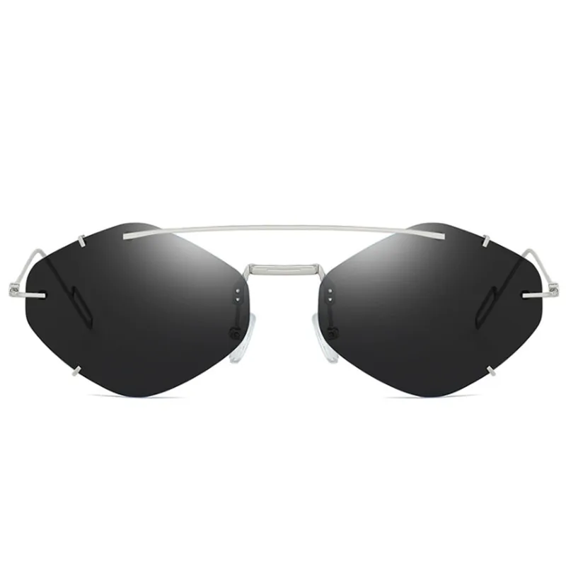

Ebeaka 2019 New Personality Frameless Polygon Sunglasses Men and Women Fashionable Ultra-light Punk Glasses Eyewear UV400