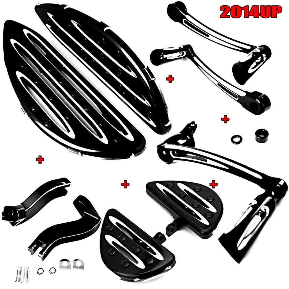 Heel Toe Shift Lever+Brake Arm Kit F/&R Floorboard+Pedal For Harley Touring USA