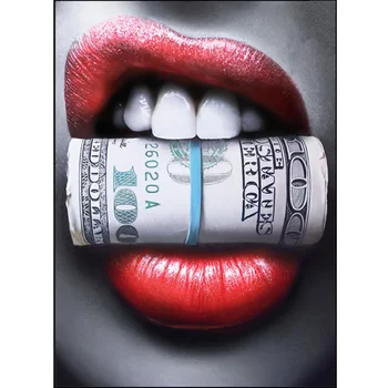 

DIY diamond painting Sexy Red Lips Bite Bullet Money dimaond embroidery full drill 5D diamond painting mosaic full round drill