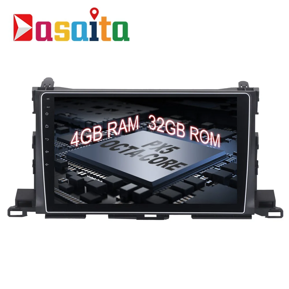 Dasaita 10," ips сенсорный экран Android 9,0 Octo Core 4 Гб ram Автомобильный мультимедийный для Toyota Highlander gps Навигация MP3 - Цвет: 4G-32G car player