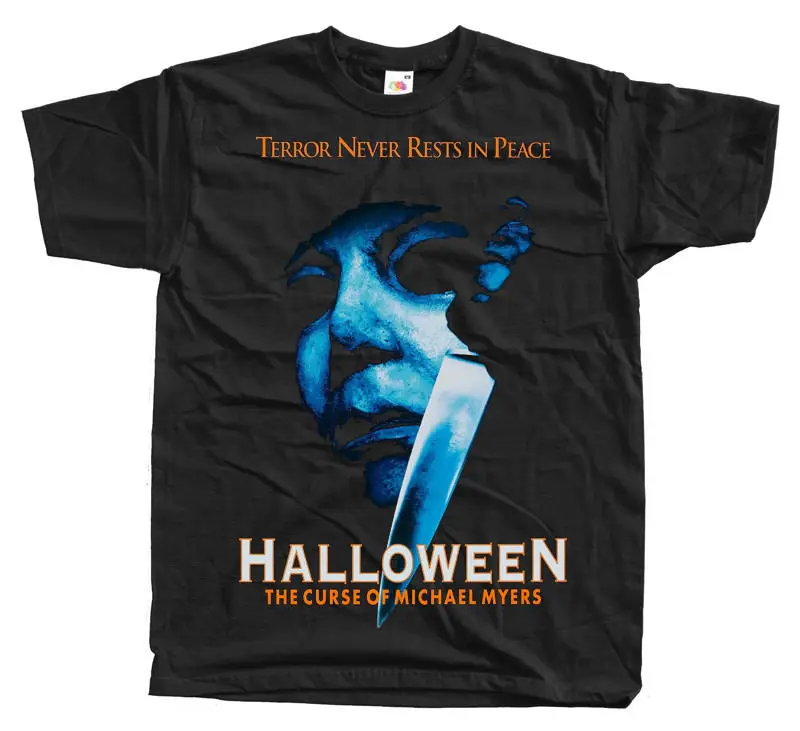 

Halloweenthe Curse Of Michael Myers Poster Men Tshirt Streetwear Fashion Tshirts Cool Logo T Shirt Black And White