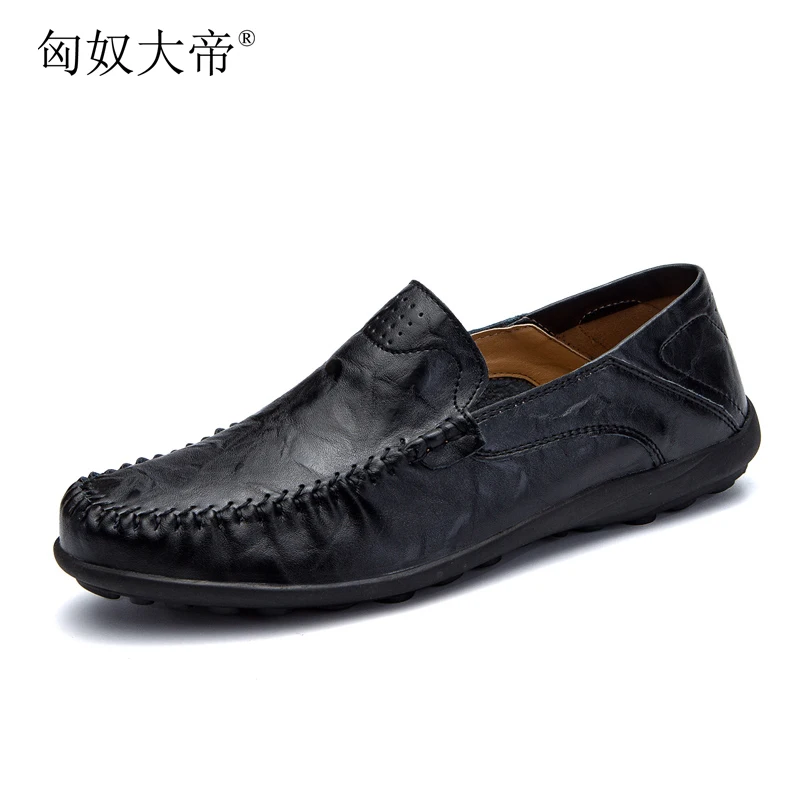 Big Size Summer Breathable Men Casual Shoes Fashion Men Genuine Leather Shoes Brand Designer Shoes Leather Men Loafers