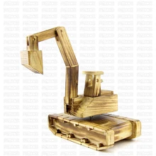 Wooden Crafts Wooden Shovel Excavator Singing Music Box
