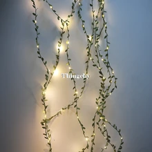 Крошечные листья гирлянда Фея светильник led с медным проводом, батареей строка светильник s для свадьбы лес Рождественского стола дома вечерние украшения