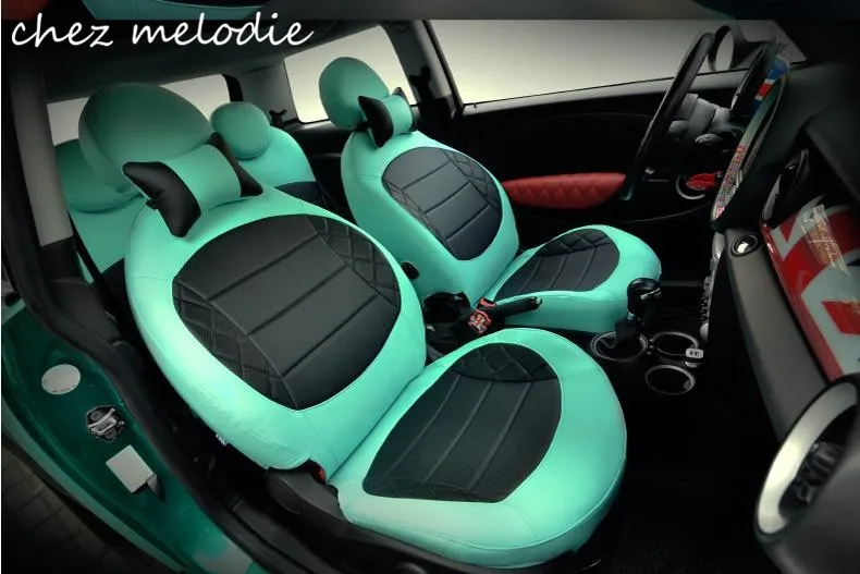 PU 1 комплект чехлов для автомобильных сидений + пара опор BMW MINI cooper 2 дверный