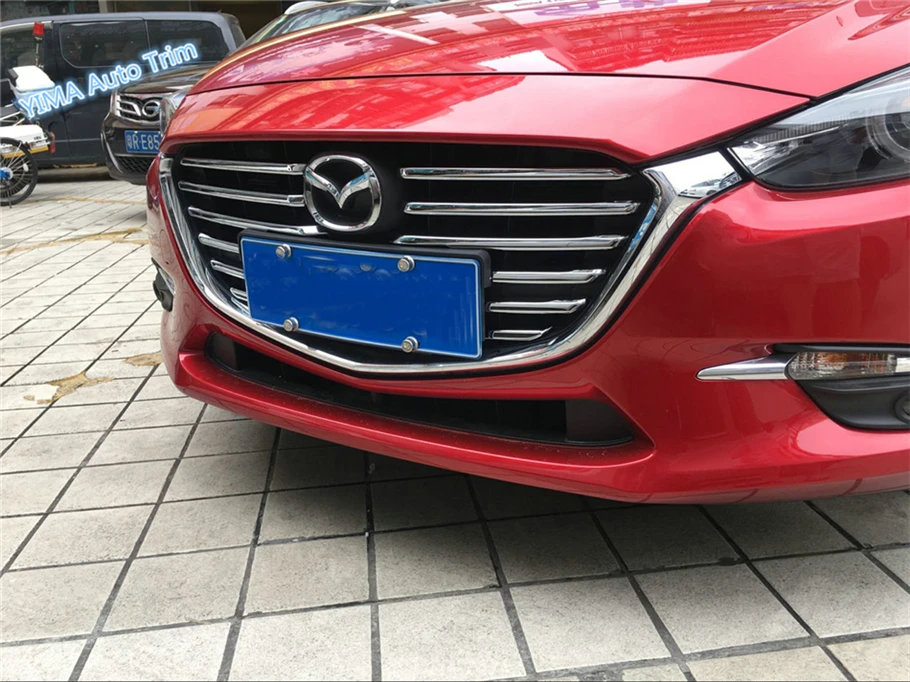 

Lapetus For Mazda 3 AXELA Hatchback Sedan 2017 2018 ABS Auto Accessory Bright Front Face Grille Grill Strip Cover Trim 12 Piece
