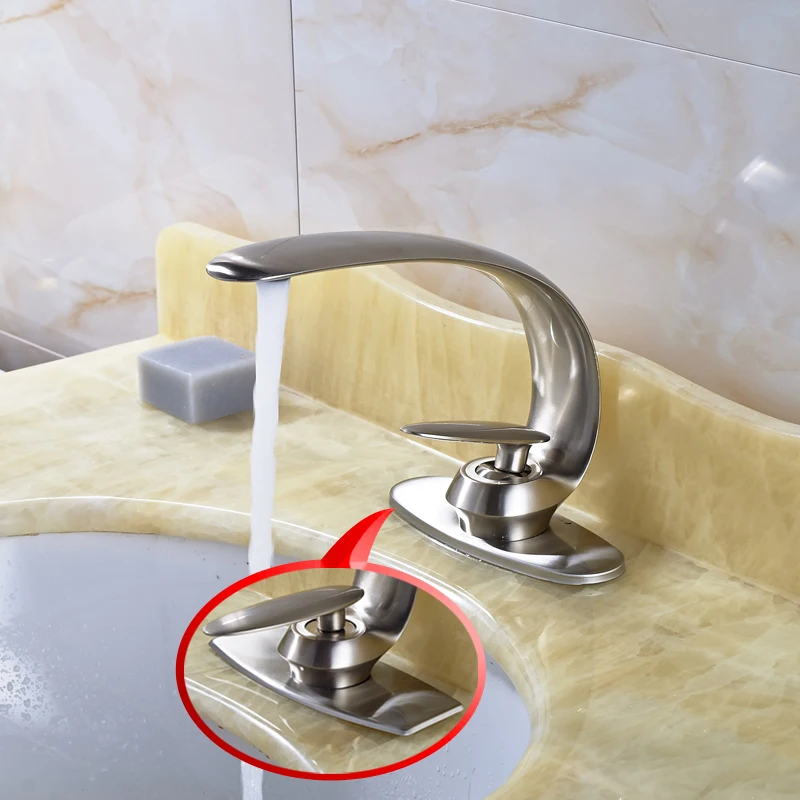 3 Hole Bathroom Faucet brushed-font-b-nickel-b-font-font-b-single-b-font-lever-one-hole-font-b 3 Hole Bathroom Faucet brushed-font-b-nickel-b-font-font-b-single-b-font-lever-one-hole-font-b