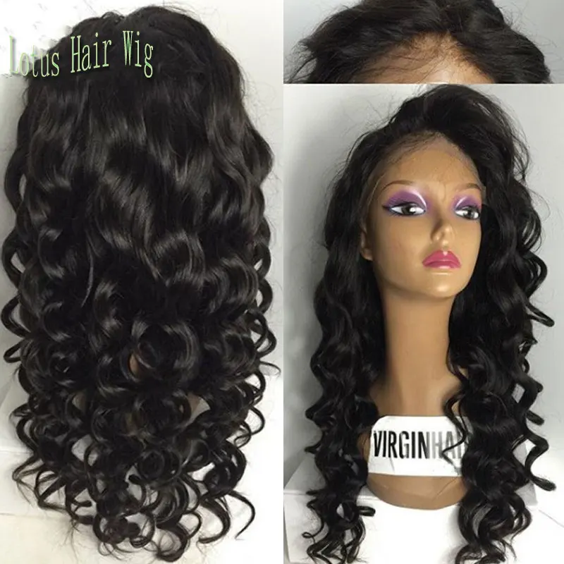 Heat Resistant Lace Front Ponytail Wigs Wavy Black Synthetic Lace Front
